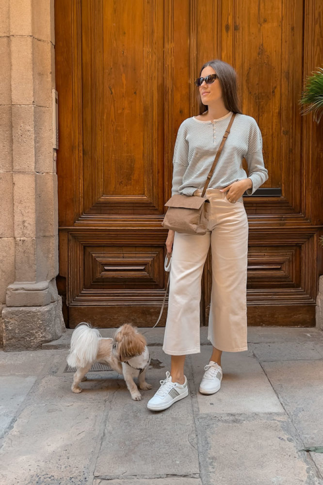 Tenue co responsable 208 haut rayures jeans cru bloomers.eco